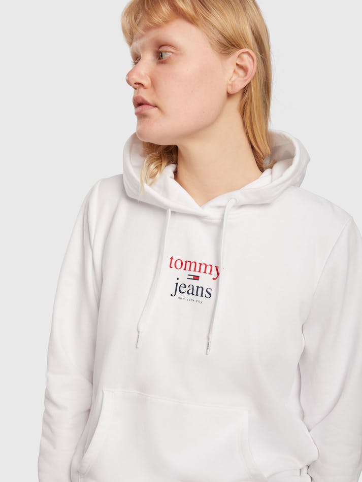 Tommy Jeans Essential Logo Women's Hoodie White | 4vTWrdFFnvgk