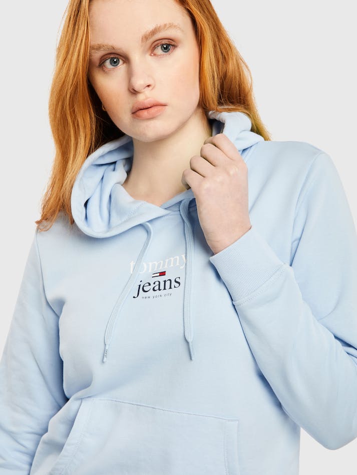 Tommy Jeans Essential Logo Women's Hoodie Blue | XSFMRMg2BETC