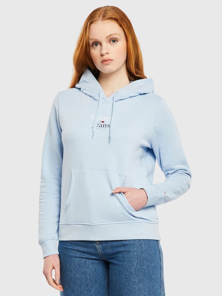 Tommy Jeans Essential Logo Women\'s Hoodie Blue | XSFMRMg2BETC