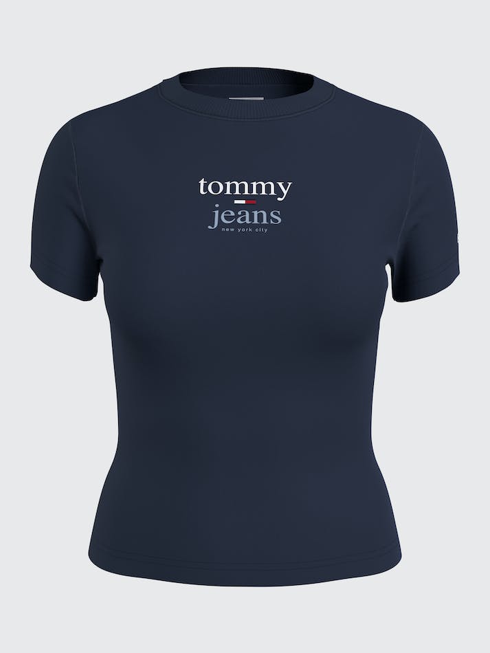 Tommy Jeans Essential Logo Women's T Shirts Navy | 4hNZkvwXV9Lv