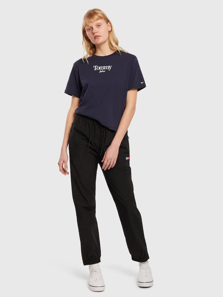 Tommy Jeans Essential Logo Women's T Shirts Navy | A8PzuWYlslzl