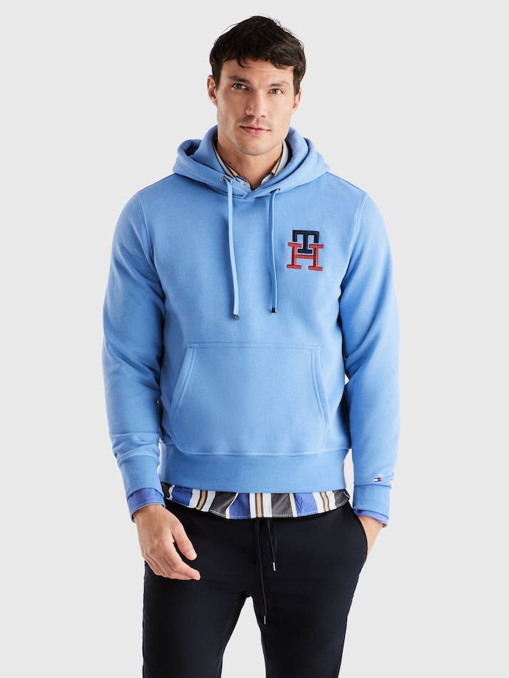 Tommy Hilfiger Essential Monogram Men\'s Hoodie Blue | 3FDNBMGsObuF