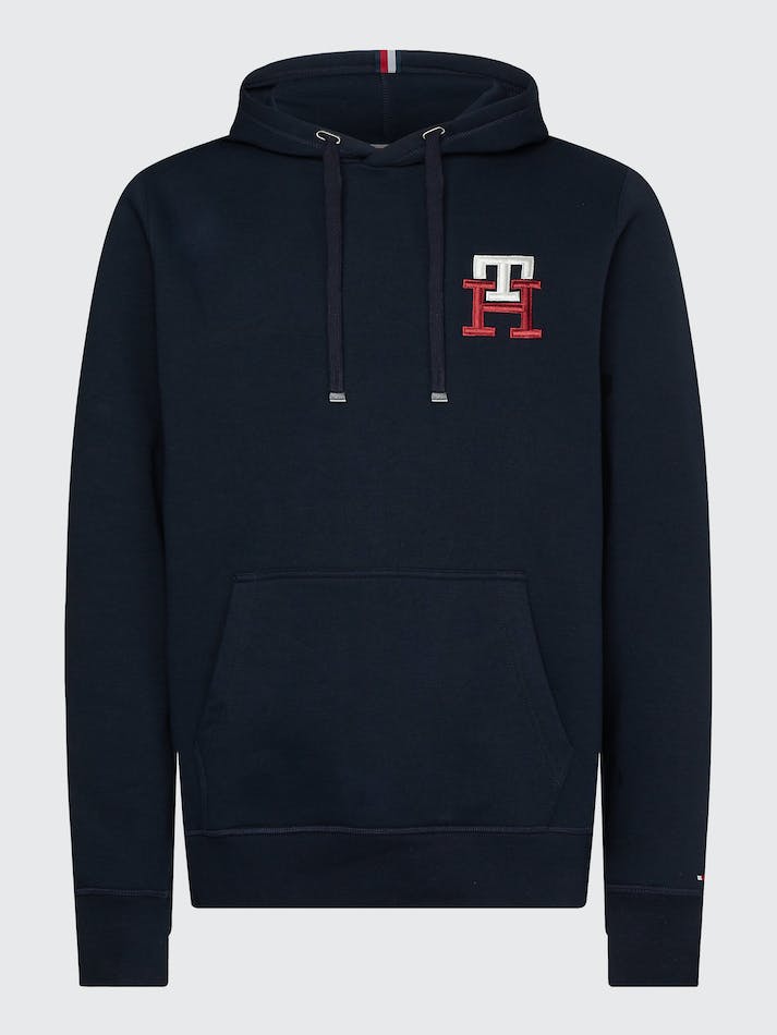 Tommy Hilfiger Essential Monogram Men's Hoodie Blue | rtWIAb0q7OU7