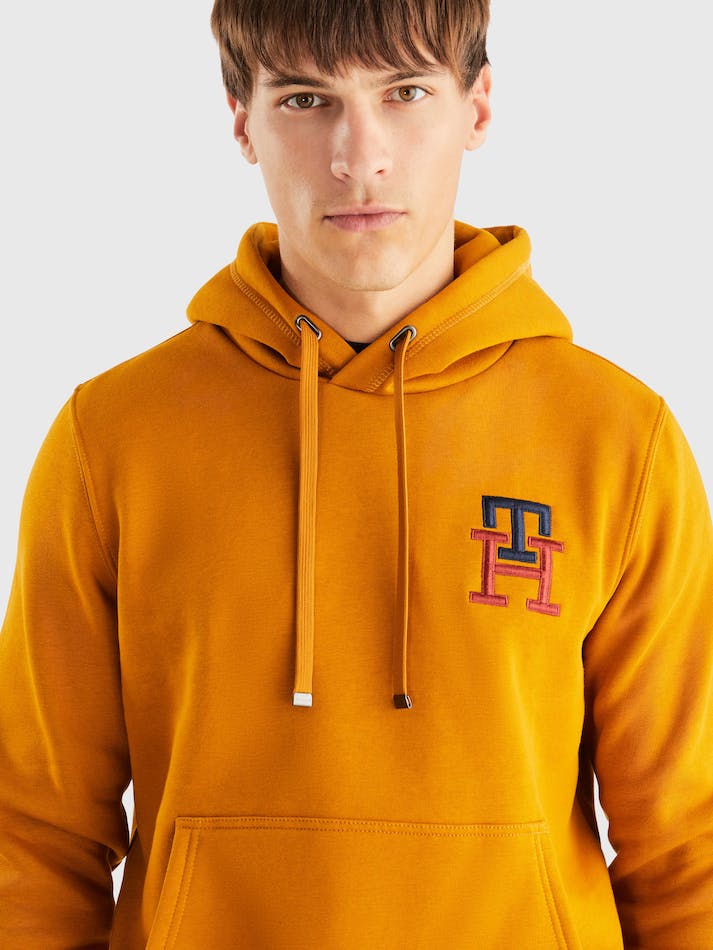 Tommy Hilfiger Essential Monogram Men's Hoodie Gold | zVuunfR10F1k