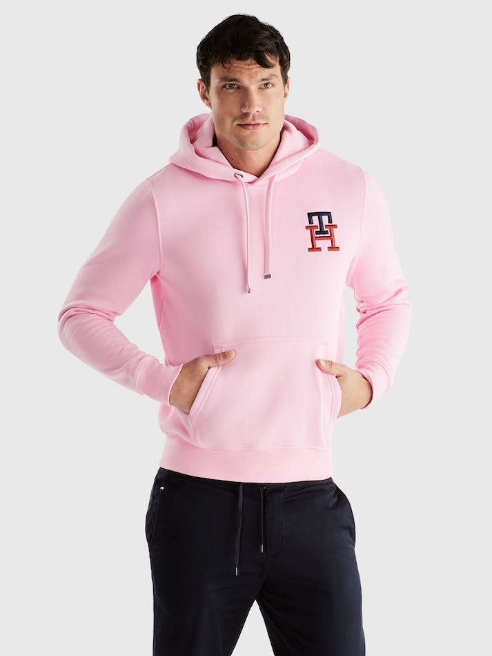 Tommy Hilfiger Essential Monogram Men\'s Hoodie Pink | 3AaOe0kgYI2q