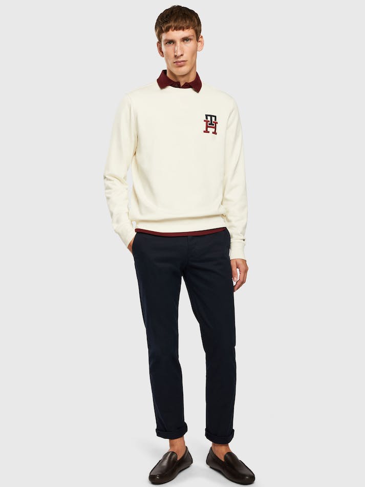 Tommy Hilfiger Essential Monogram Men's Sweatshirt White | UHnl3bHncYyx