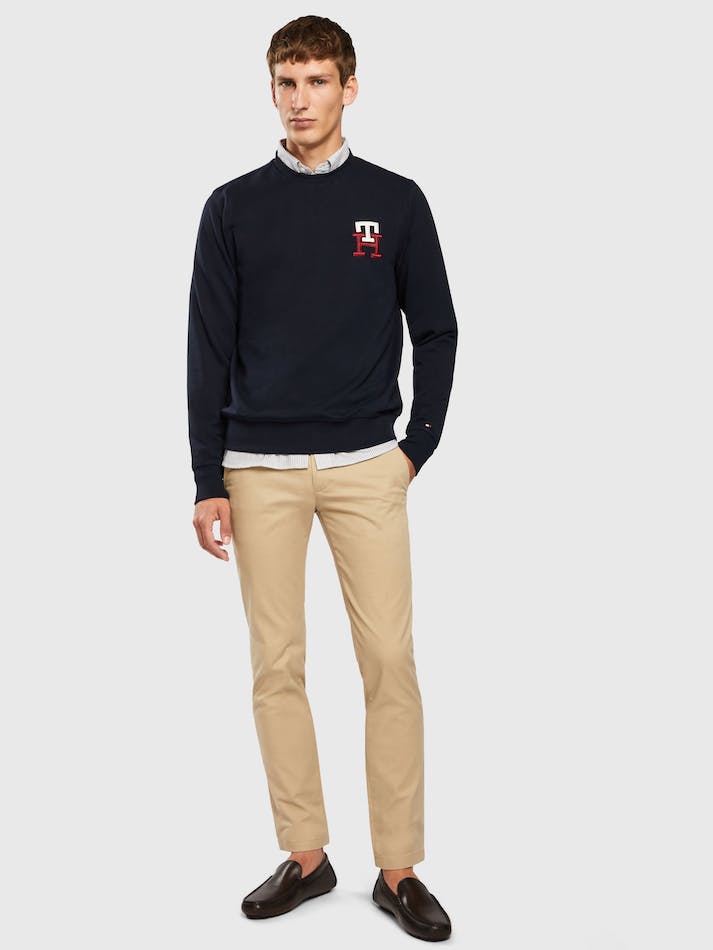 Tommy Hilfiger Essential Monogram Men's Sweatshirt Blue | qTslyrPO9mbI