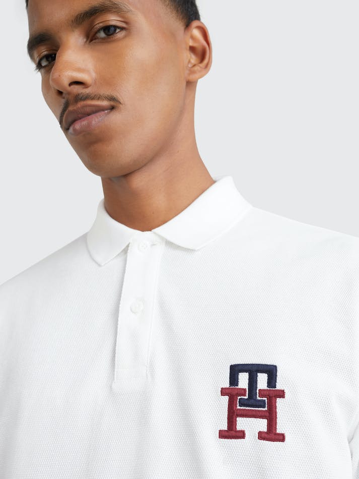 Tommy Hilfiger Essential Monogram Regular Fit Men's Polo Shirts White | 7wrFUeCZ3xoJ