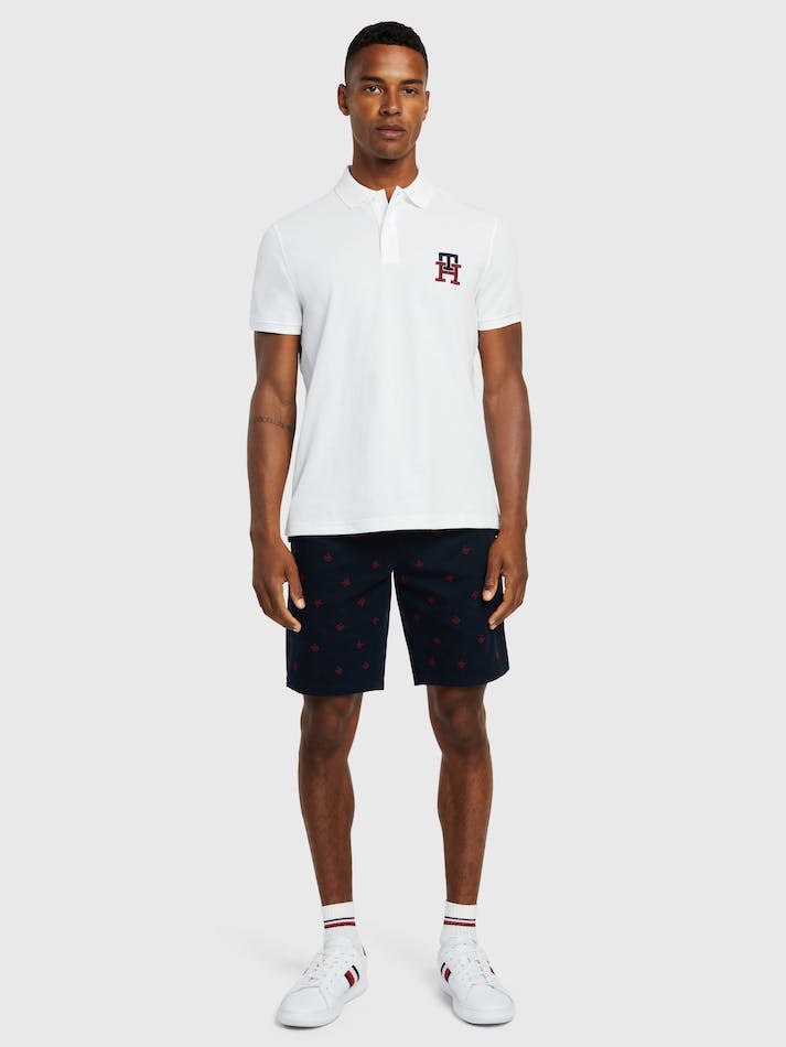 Tommy Hilfiger Essential Monogram Regular Fit Men's Polo Shirts White | 7wrFUeCZ3xoJ