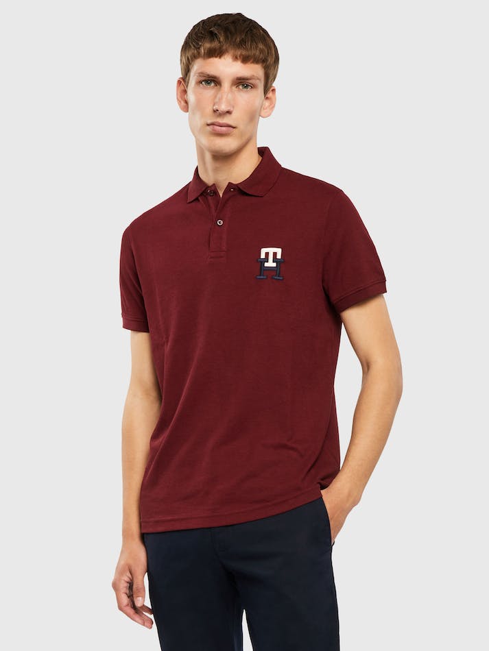 Tommy Hilfiger Essential Monogram Regular Fit Men\'s Polo Shirts Dark Red | DfhiRzcxR0fH