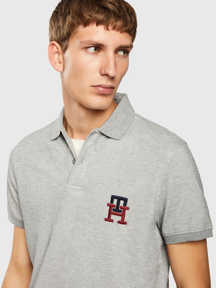 Tommy Hilfiger Essential Monogram Regular Fit Men's Polo Shirts Dark Grey | hhSFbXXBKIl1