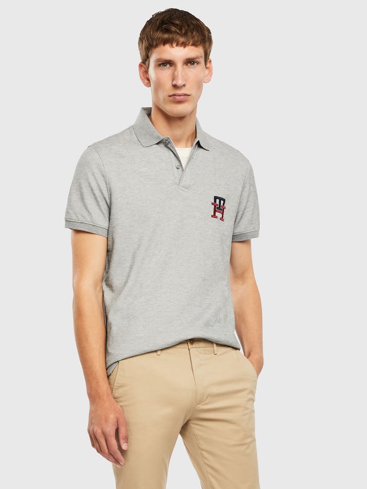 Tommy Hilfiger Essential Monogram Regular Fit Men\'s Polo Shirts Dark Grey | hhSFbXXBKIl1