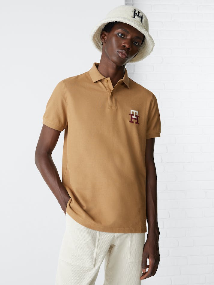 Tommy Hilfiger Essential Monogram Regular Fit Men's Polo Shirts Khaki | vdJ5alBpzGUh