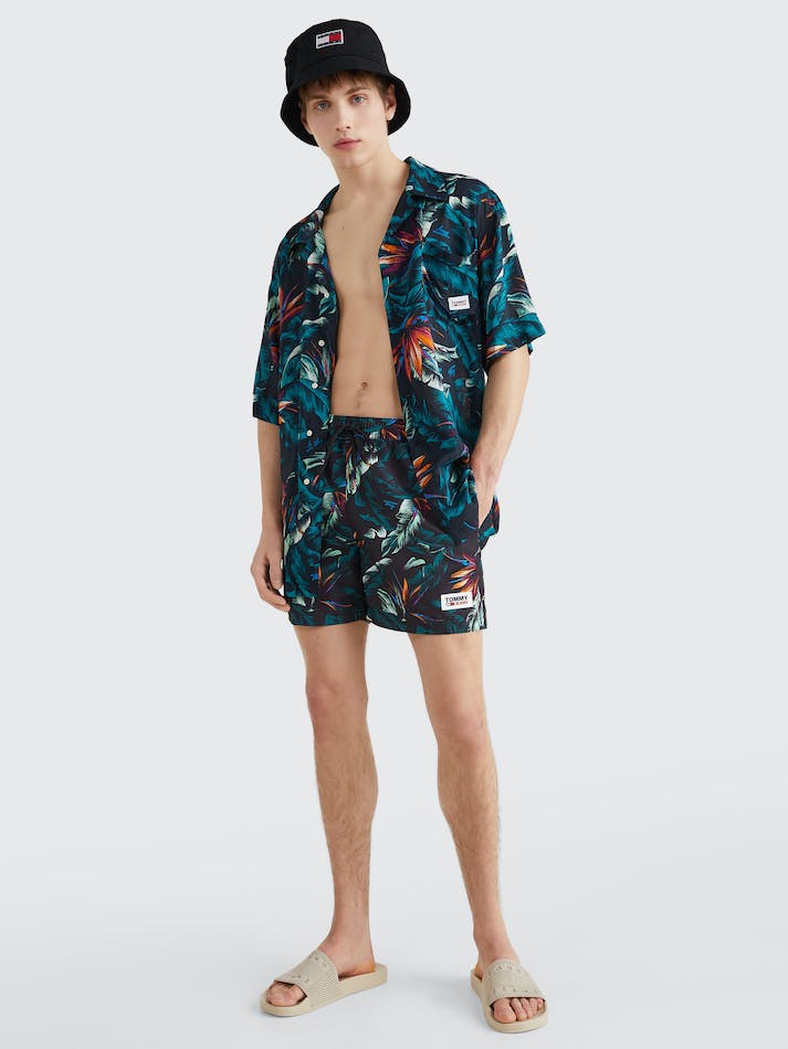 Tommy Hilfiger Essential Print Mid Length Swim Men's Swimwear Vintage Dark Tropic | nJMko09eTzVV