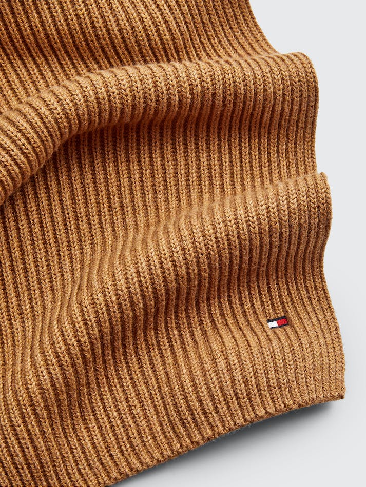 Tommy Hilfiger Essential Rib-Knit Men's Scarves Khaki | 7E8ShyjFbthM