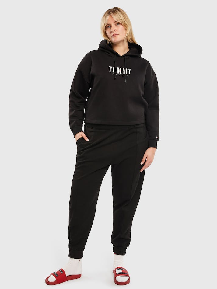 Tommy Jeans Essential Women's Hoodie Black | QWbPIBnjaeE1