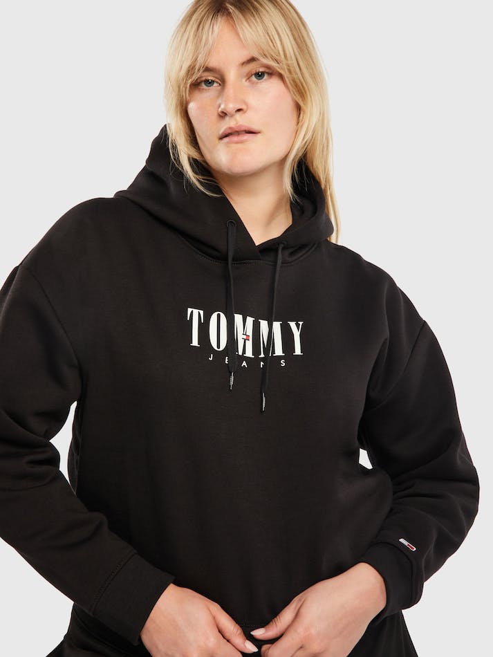 Tommy Jeans Essential Women's Hoodie Black | QWbPIBnjaeE1