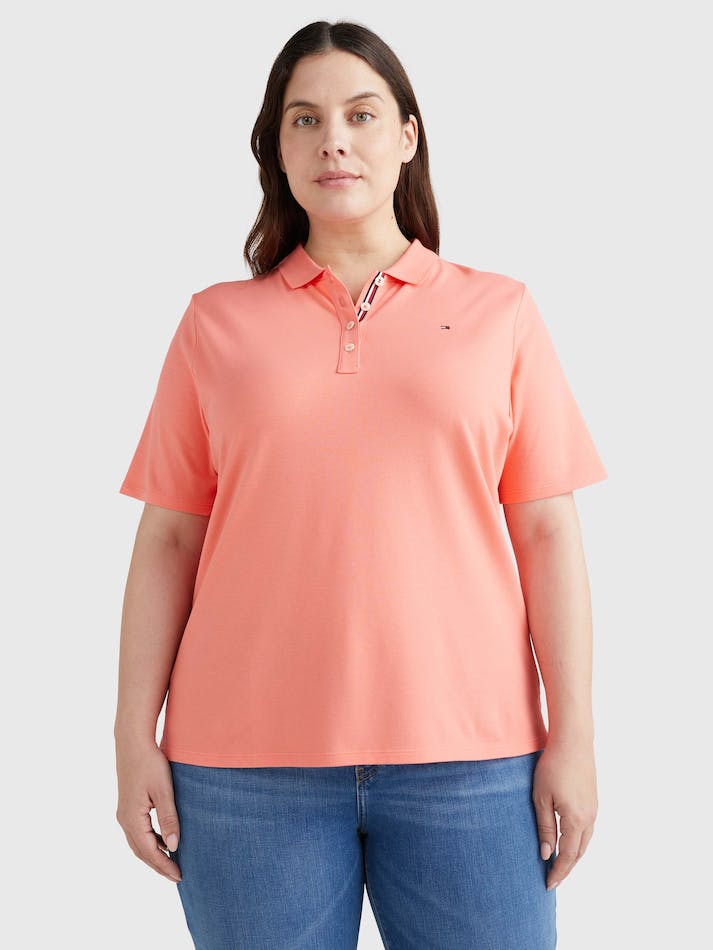 Tommy Hilfiger Essentials Curve Women's Polo Shirts Coral | j0BWDC5IIJSK