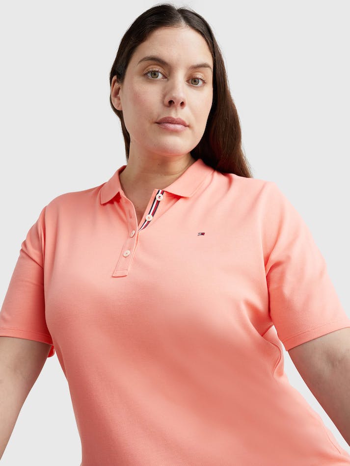 Tommy Hilfiger Essentials Curve Women's Polo Shirts Coral | j0BWDC5IIJSK