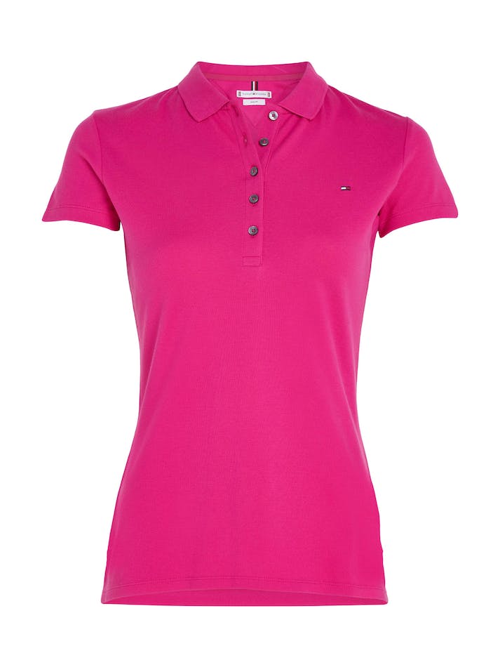 Tommy Hilfiger Five-Button Placket Slim Fit Women's Polo Shirts Pink | dUt4lkb7NafK