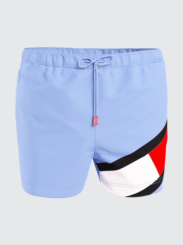 Tommy Hilfiger Flag Drawstring Swim Men's Shorts Blue | hgm2FPlSAidr