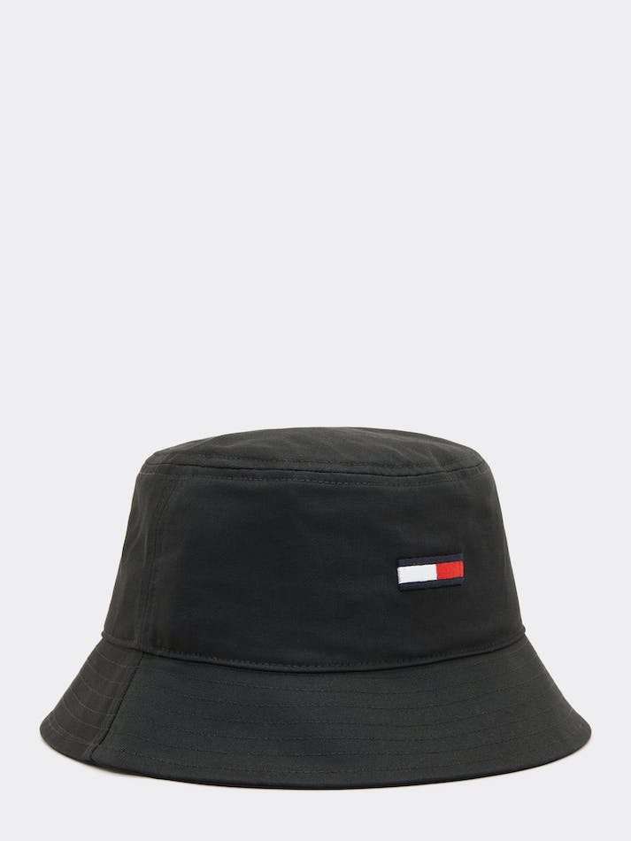 Tommy Hilfiger Flag Embroidery Cotton Bucket Men's Hats Black | xynDKyIwVWXO