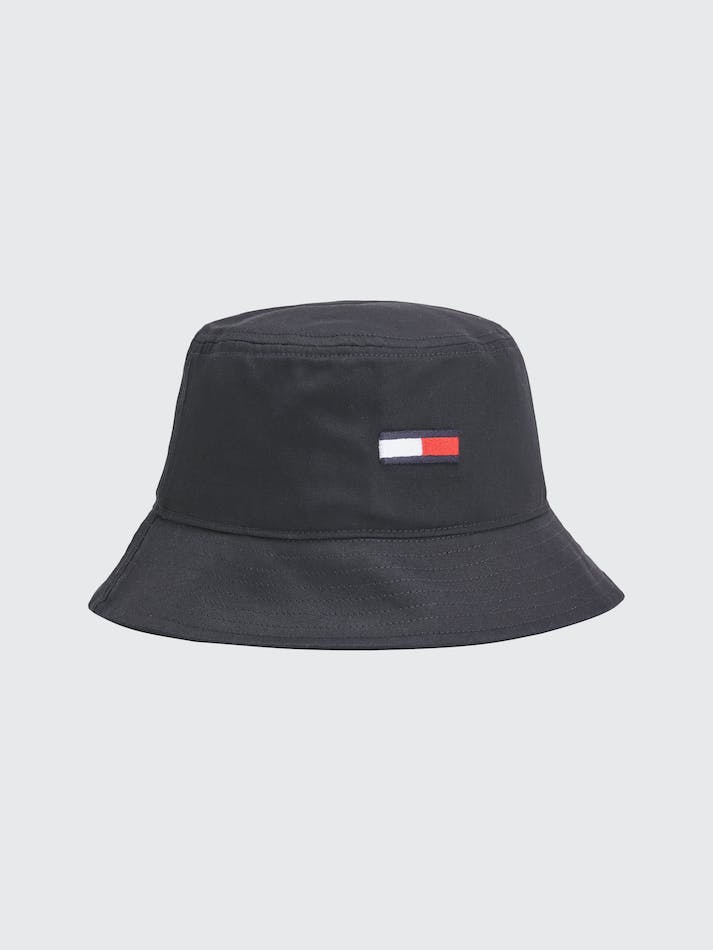 Tommy Hilfiger Flag Embroidery Cotton Bucket Men\'s Hats Black | xynDKyIwVWXO