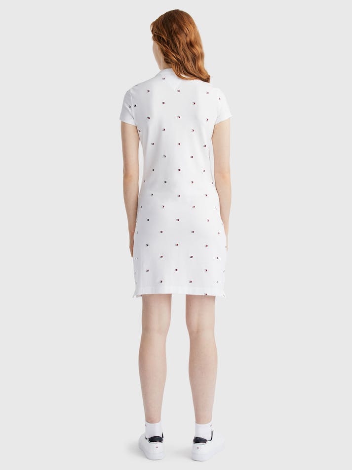 Tommy Hilfiger Flag Embroidery Polo Women's Dress White | eFQ4xI3SOIMV