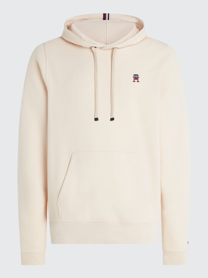 Tommy Hilfiger Fleece Monogram Men's Hoodie Beige | Nk1zqG8P6qrQ