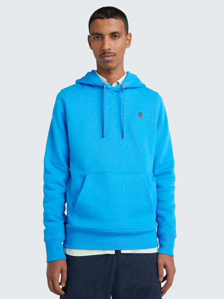 Tommy Hilfiger Fleece Monogram Men\'s Hoodie Blue | Vx4j39CibzQp