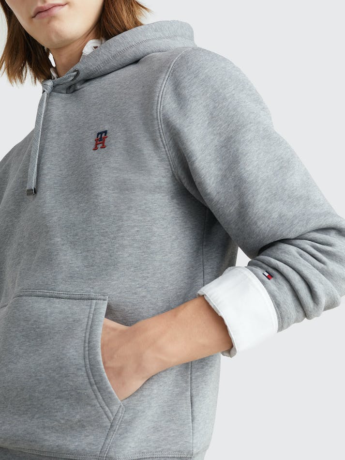 Tommy Hilfiger Fleece Monogram Men's Hoodie Dark Grey | ZbVD7zhhDxwo