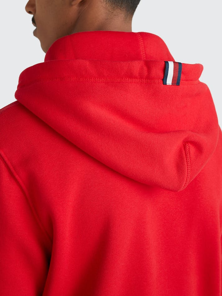 Tommy Hilfiger Fleece Monogram Men's Hoodie Red | H6B2dQ0UjYbW