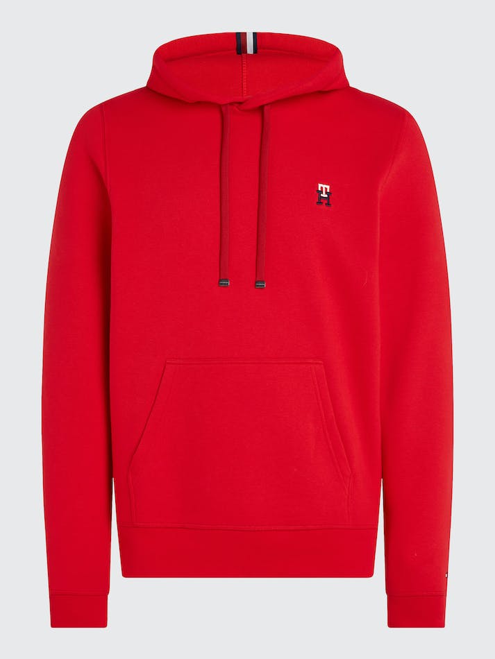 Tommy Hilfiger Fleece Monogram Men's Hoodie Red | H6B2dQ0UjYbW