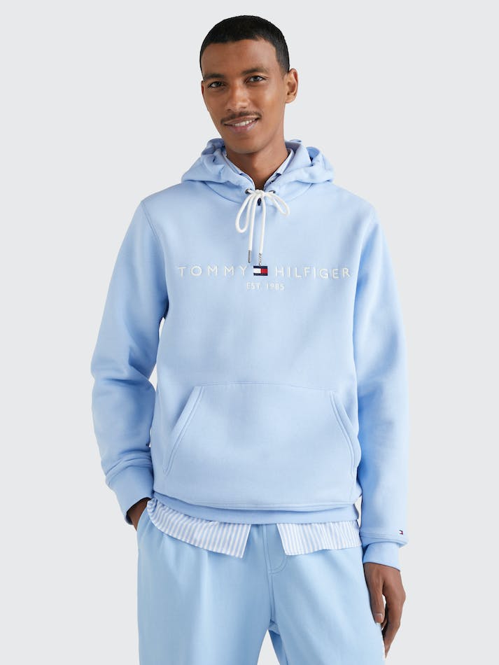 Tommy Hilfiger Flex Logo Men\'s Hoodie Blue | 6ld2MiTzZmn6