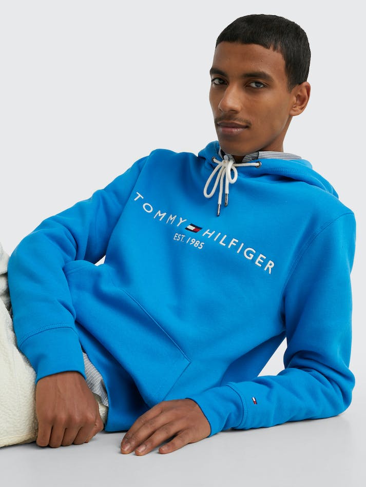 Tommy Hilfiger Flex Logo Men's Hoodie Blue | hRjExe8c3qzs