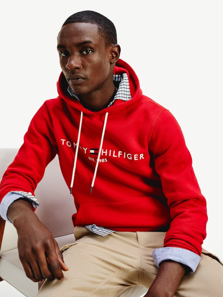 Tommy Hilfiger Flex Logo Men's Hoodie Red | jfJfLxDIYrjv