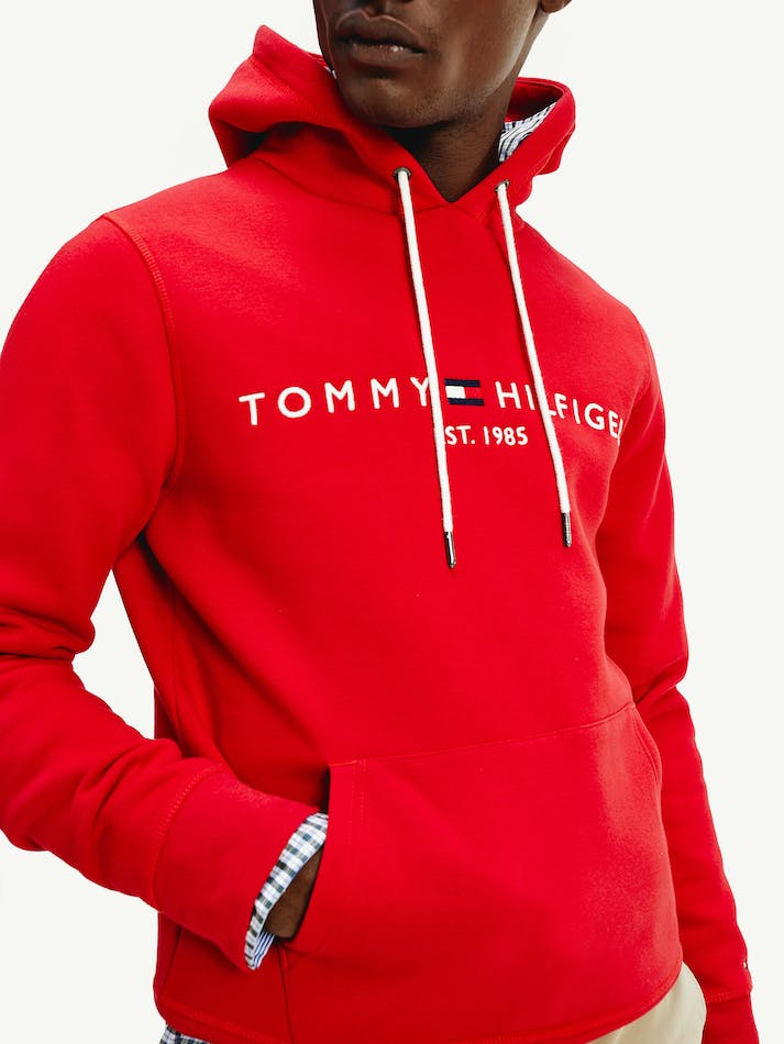 Tommy Hilfiger Flex Logo Men\'s Hoodie Red | jfJfLxDIYrjv