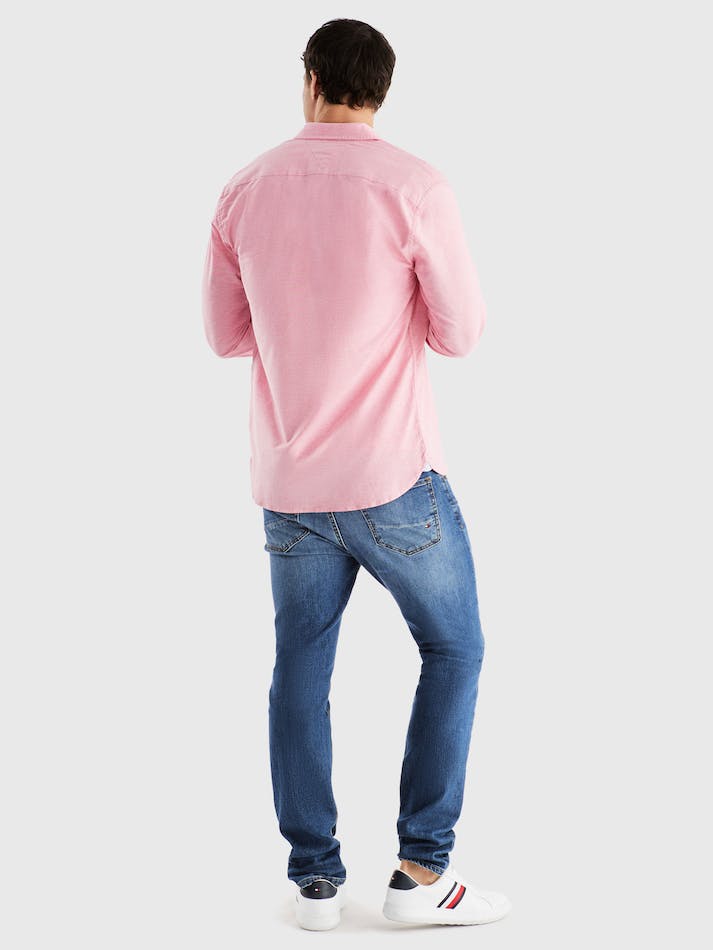 Tommy Hilfiger Flex Oxford Men's Shirts Pink | RWmEahRvSIVO