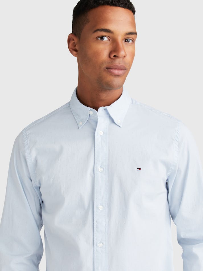 Tommy Hilfiger Flex Poplin Men's Shirts Blue | wMhciT8rkpMl