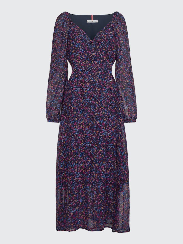 Tommy Hilfiger Floral Midi Wrap Women's Dress Flower / Multicolor | po5bWUHW4Whj