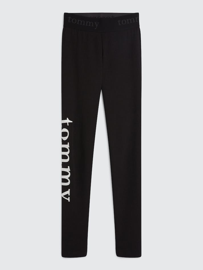 Tommy Jeans Full Length Ribbed Women's Leggings Black | U4ITK6QuUKZw