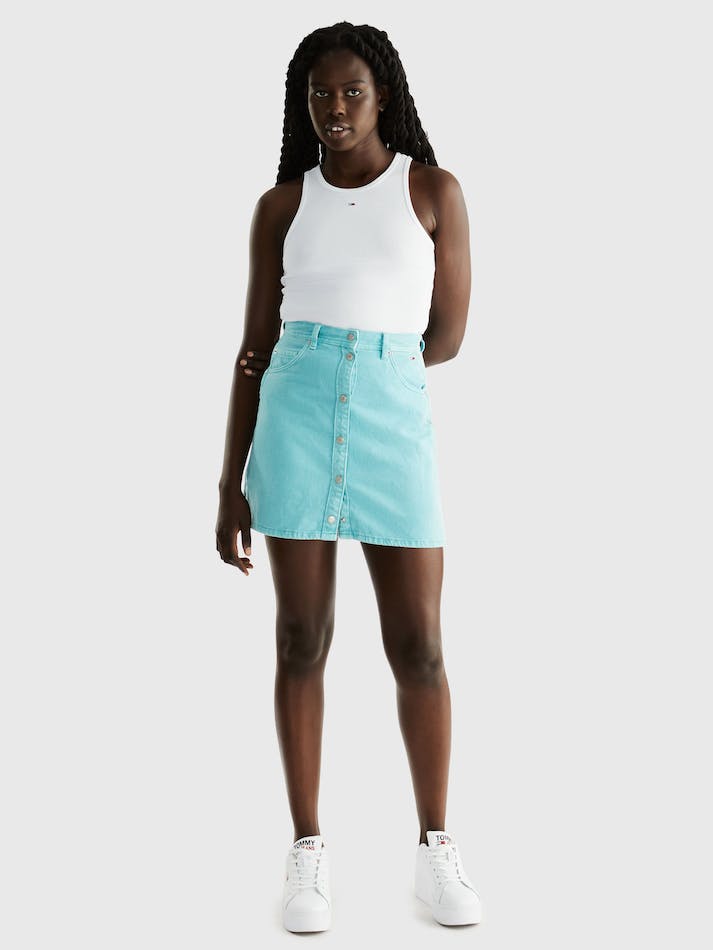 Tommy Jeans Garment Dye Mini Women's Skirts Ocean Tide | IRwgnIlueCnl