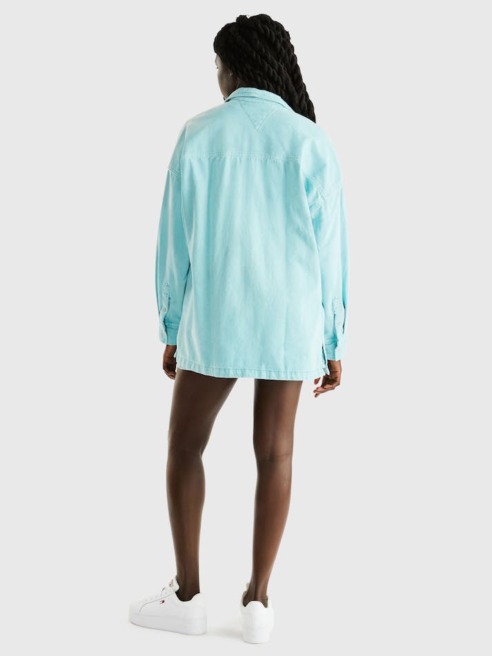 Tommy Jeans Garment Dye Women's Shirts Ocean Tide | BvZGzC5qyNnL