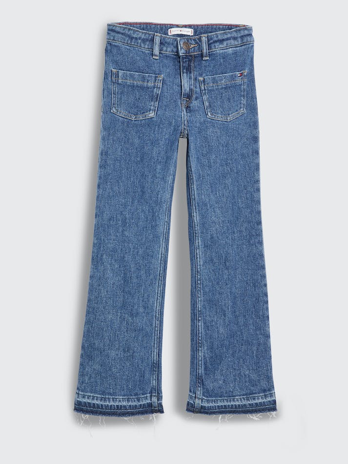 Tommy Hilfiger Girls 3-7 Raw Hem Flared Kids' Jeans Hempclean | VMKBLotuAOOT