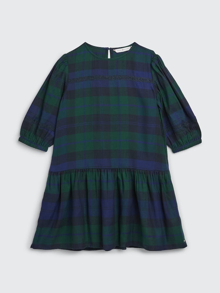 Tommy Hilfiger Girls 8-16 Black Watch Tartan Kids\' Dress Black | UyXkb3jex4I1