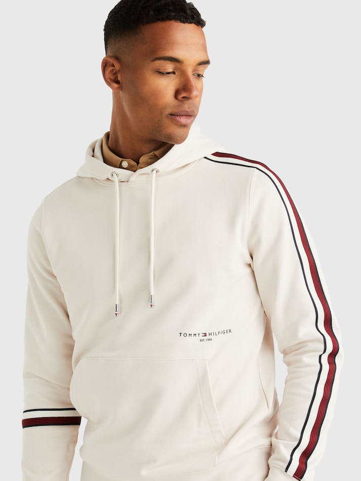 Tommy Hilfiger Global Stripe Men's Hoodie White | bwf4G3RYkU71