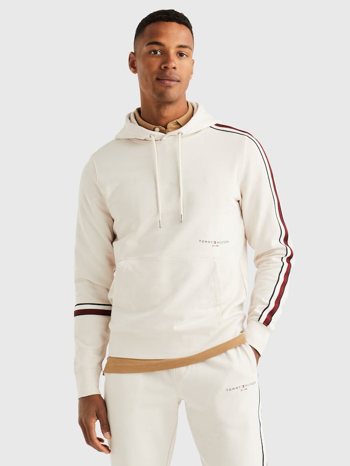 Tommy Hilfiger Global Stripe Men\'s Hoodie White | bwf4G3RYkU71