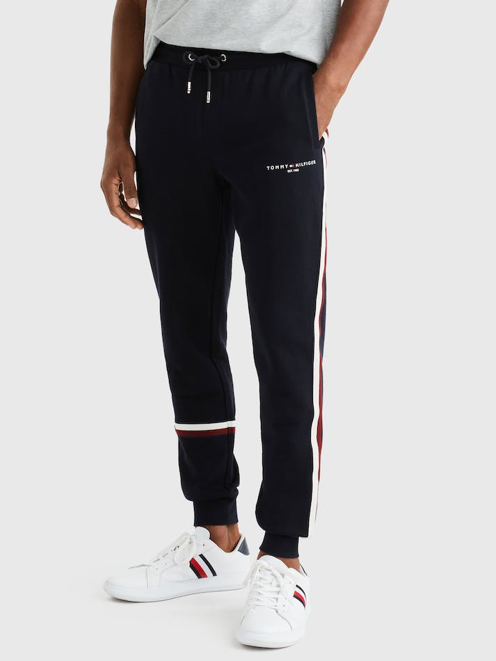 Tommy Hilfiger Global Stripe Men\'s Sweatpants Blue | 84RXP4Sc3Gun