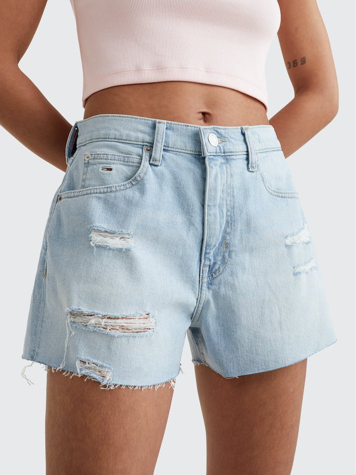 Tommy Jeans HOTPANTS Women's Shorts Blue Light | Li5ph3GtSMqs