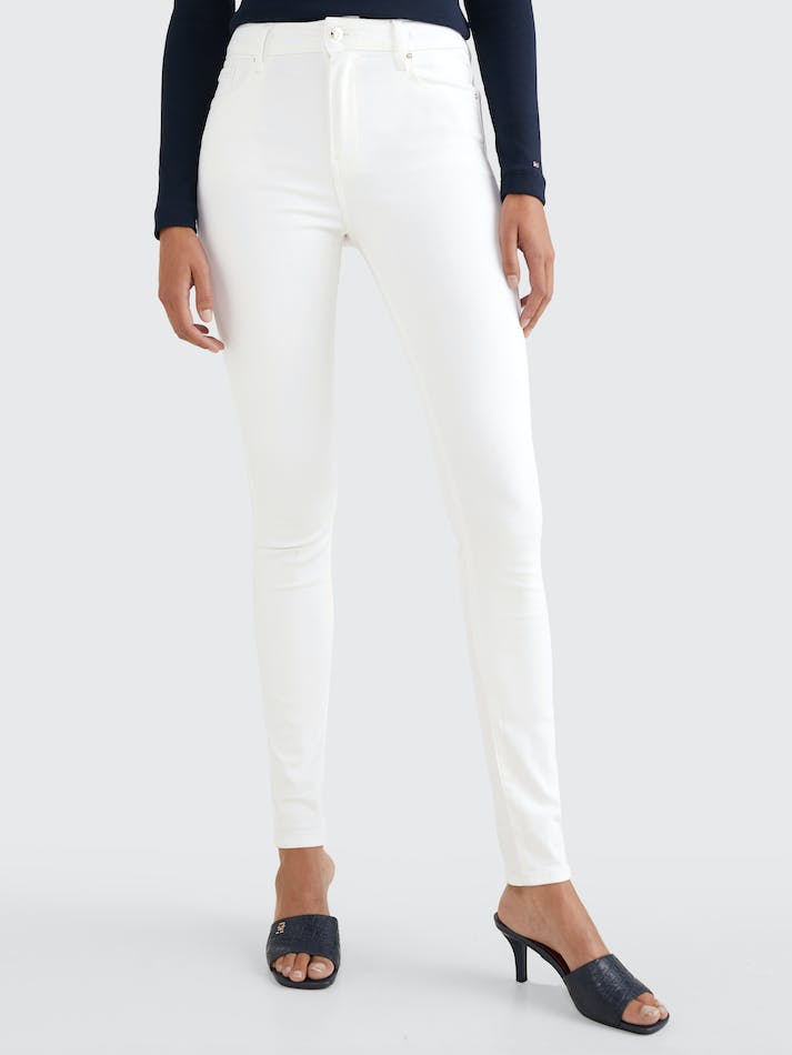 Tommy Hilfiger Harlem High Rise Super Skinny TH Flex White Women's Jeans White | NekB3fT0q2XM